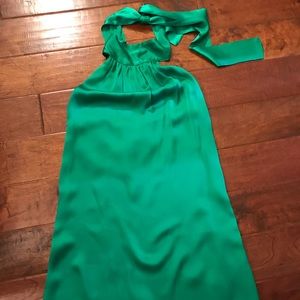 Green Silk Halter dress